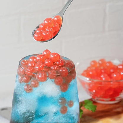 Tea Zone [1 Pound] Pomegranate Popping Pearls, Bursting Pearls for Teas, Shakes, Smoothies, Dessert Toppings