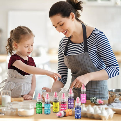 Food Coloring for Baking - 26 Vibrant Cake Coloring Liquid Set for Dessert Decorating, Food Grade Food Dye for Icing,Fondant,Cookies,Easter Egg,Making DIY Supplies Kit- 0.25 Fl. oz (6 ml)/Bottles