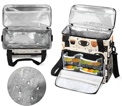 Coffee Maker Travel Bag Compatible with Keurig K-Mini or K-Mini Plus, Single Serve Coffee Brewer Carrying Case with Multiple Pockets for K-Cup Pods, Storage Bag With Shoulder Strap(Bag Only)