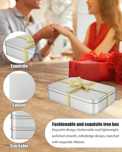 Metal Tins Box With Lid, 8 Pack Cookie Tins With Lids Tin Containers With Lids For Treats, Gifts, Favors, Candle And Crafts (4.2 x 2.75 x 2.36)