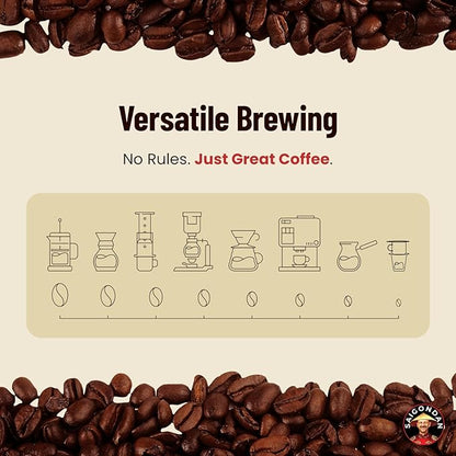 Vietnamese Coffee Beans - Saigondan Mindful | Dark Roast | Vietnamese Robusta & Arabica Blend | Vietnamese Single Origin | Roasted in Small Batch | Direct Trade | No Preservatives | 12 Oz