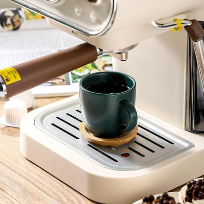 Hasense Stackable Porcelain Mini Espresso Cups and Saucers Set of 6, 4 OZ Ceramic Small Demitasse Espresso Shots Cups with Lids for Nespresso Lungo, Latte, Cafe Mocha and Tea, Green