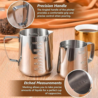 Coffee Tamper, 22 PCS Espresso Accessories Including 58mm Coffee Tamper WDT Tool Tamper Mat Coffee Stirrer Latte Art Pen Milk Frothing Pitcher Coffee Stencils