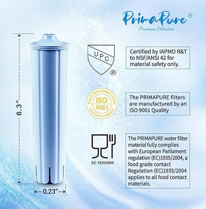 4-Pack PrimaPure Coffee Machine Water Filter Replacement for Jura Clearyl Blue 71445, 67879, ENA3, ENA5, J6, J9, J95 Certified To NSF/ANSI 42 by IAPMO R&T