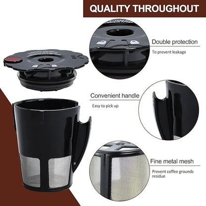 6-Pack Sikawai Fit for 119367 Reusable Coffee Keurig Filter Replacement Part K200 K250 K300 K350- Reusable K Cups for Keurig K-cup 2.0 Series Keurig Reusable Coffee Pods with Cleaning Brush