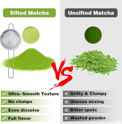 Matcha Whisk Set, Ceramic Matcha Bowl with Spout, Matcha Whisk, Chasen Holder, Powder Sifter, Bamboo Scoop, Complete Tea Making Kit for Matcha Lovers, Unique Gifts for Women Men Christmas
