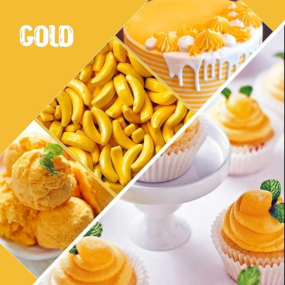 Food Coloring Liquid - Vibrant Color Food Coloring for Cake Decorating, Baking, Easter Egg, Icing - Tasteless Food Color Dye for Fondant, Cooking, Slime, Airbrush (Gold, 8 Fl.oz)