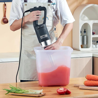 VEVOR Commercial Immersion Blender, 750W 12" Heavy Duty Hand Mixer, Variable Speed Kitchen Stick Mixer with 304 Stainless Steel Blade, Multi-Purpose Blender for Soup, Smoothie, Puree, Baby Food