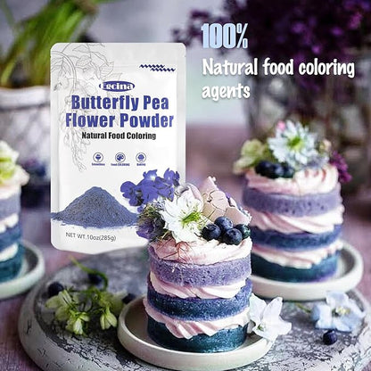 10oz Butterfly Pea Flower Powder - Natural Blue Butterfly Pea Flower Tea | Blue Matcha Powder for Natural Coloring, Food, and Tea | without caffeine | No Additives | purely plant