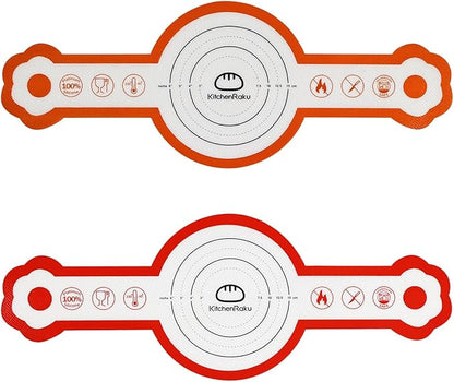 Cook's Aid 2 Pcs Silicone Bread Sling for Dutch Oven, Non-Stick Bread Baking Mat Set, Reusable Sourdough Bread Sling with Long Handles for Easier Transfer for Dough