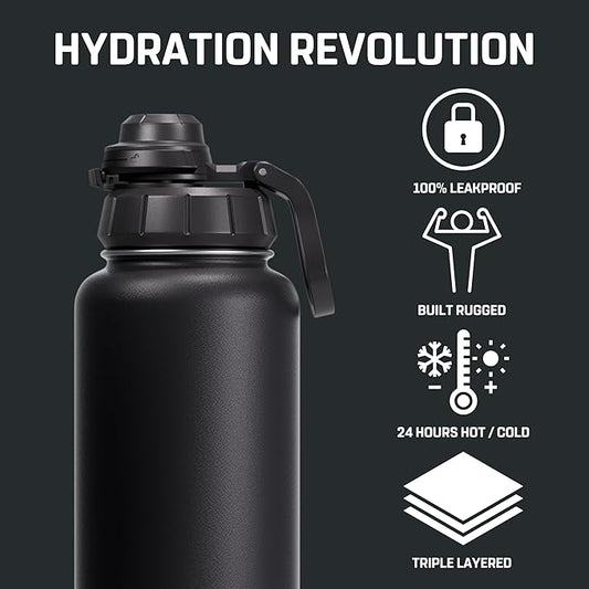 Vessence Tea Infuser Bottle - 32 Oz Insulated Loose Leaf & Fruit Infuser Bottle | Leak Proof with FlowSip Lid