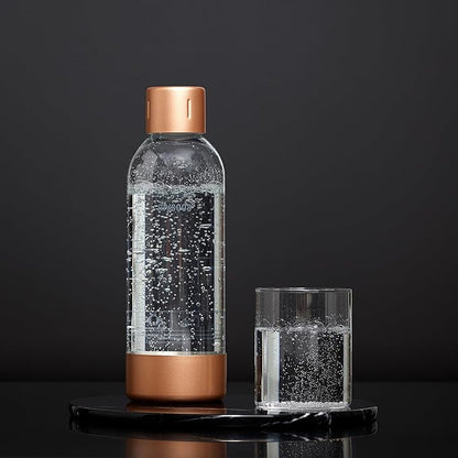 Mysoda Premium Carbonating Bottle 1L Copper - Compatible with MySoda and any brands - Quick-Lock Reusable Bottles - Lid and Base Made of Stainless Steel - BPA Free