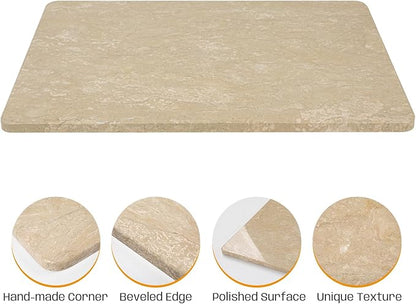Marble Cutting Board For Kitchen, Large Marble Slab Pastry Board With Non-Slip Feet For Baking, Cheese, Charcuterie, Chocolate, 16x20 Inch, Pack Of 1 Piece
