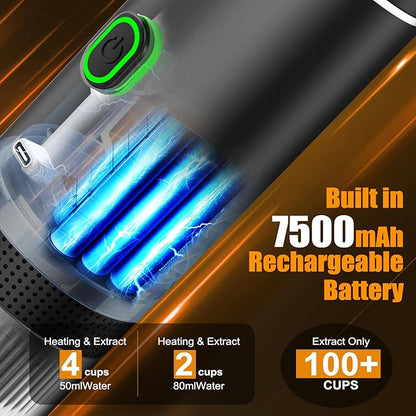 Portable Battery Espresso Coffee Maker for Travel, 20 bar Mini Car Espresso Machines, 3-in-1 Self-Heating Electric Espresso Maker, USB-C Ground Coffee & Capsule Pod(Ns&DG) RV, Hiking, Office