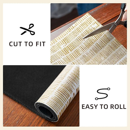 Dish Drying Mat Diatomaceous Earth Soft Coffee Mat Silicone Dish Drying Mat for Kitchen Counter or Sink for Kitchen Bathroom Coffee Bar (Linear Pattern, 16 x 24 Inches)
