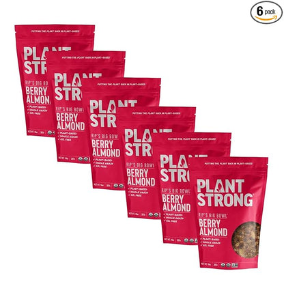 Rip's Big Bowl - PLANTSTRONG Berry Almond Cereal (6-Pack) Non-GMO Whole-Grain Plant-Based Oil Free Pack of 6 x 14oz Bags