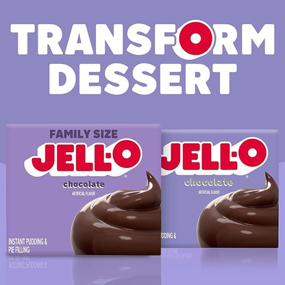 Jell-O Chocolate Instant Pudding & Pie Filling Mix, 5.9 oz Box, As Seen on TikTok