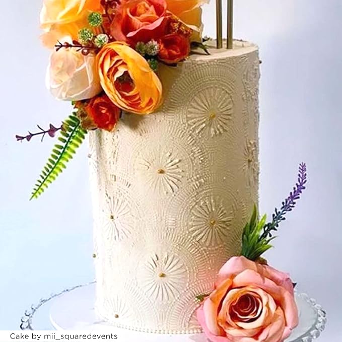 Cake Decorating Stencil for Tall Buttercream Cake, Royal Icing, Ganache, Paint, Airbrush (RAYES)