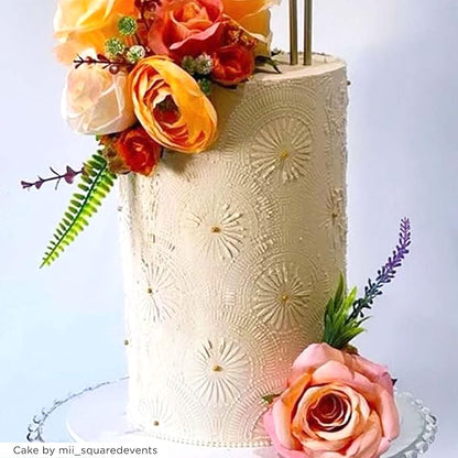 Cake Decorating Stencil for Tall Buttercream Cake, Royal Icing, Ganache, Paint, Airbrush (RAYES)