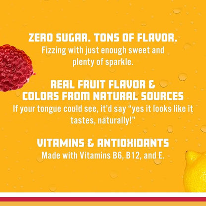 Sparkling Ice, Raspberry Lemonade Sparkling Water, Zero Sugar Flavored Water, with Vitamins and Antioxidants, Low Calorie Beverage, 17 fl oz Bottles (Pack of 12)