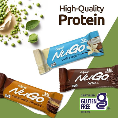 NuGo Protein Bar, Chocolate Banana, 13g Protein, Gluten Free, 15 Count