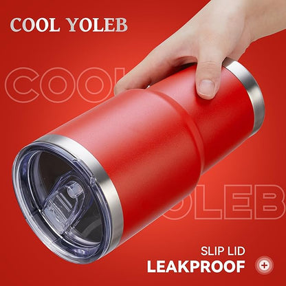 30 oz Tumbler with Lid Stainless Steel Tumblers Bulk Vacuum Insulated Cup Reusable Powder Coated Travel Mug Double Wall Leak Proof Cups Keep Cold Drinks for 12 Hours Wine Red, Set of 8