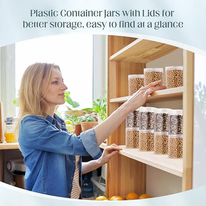 Patelai 4 Pieces Round Wide-mouth Leak Proof Plastic Container Jars with Lids for Travel Storage Makeup Beauty Products Face Creams Oils Salves Ointments DIY Making(16 Ounce,Clear)