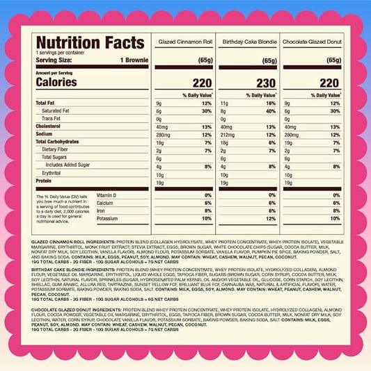 Prime Bites Protein Brownie from Alpha Prime Supplements | High Protein, Collagen Fortified Low Sugar Treat | Delicious Snack | 12 Bars per Box (Variety Pack)