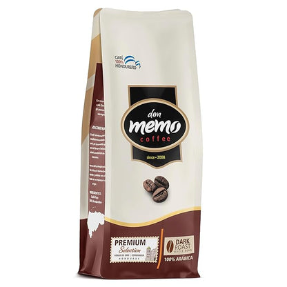 Don Memo Honduras Single-Origin Dark Roast Coffee Beans – Low Acid, Shade-Grown Arabica (Whole Bean, 12 oz) – Sustainably Farmed