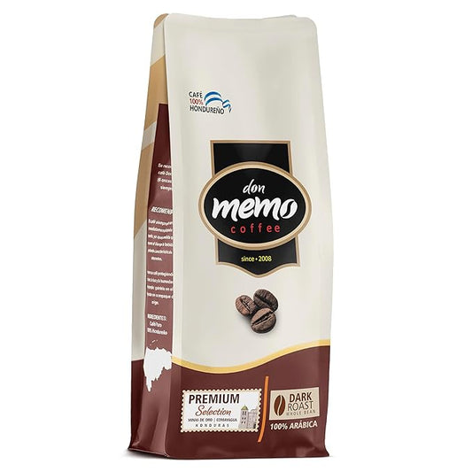 Don Memo Honduras Single-Origin Dark Roast Coffee Beans – Low Acid, Shade-Grown Arabica (Whole Bean, 12 oz) – Sustainably Farmed