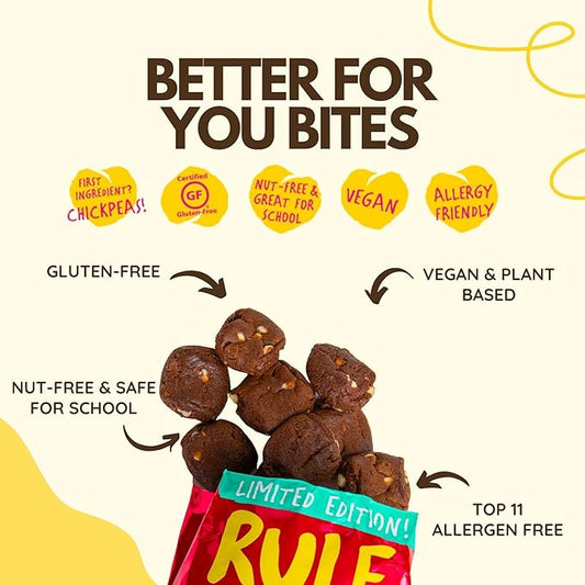 Rule Breaker Vegan & Gluten-Free Cookies | Mint Chocolate Brownie Bites |Plant-Based, Dairy, Nut, Soy, Allergen Free, Kosher | Soft-Baked School Snacks for Kids and Adults (Pack of 3)