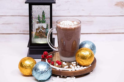 Dallmann Confections Bombalicious Hot Chocolate Bombs - Gourmet Belgian Chocolate Bombs With Mini Marshmallows - Milk & Dark Chocolate | Ideal Gift Theme for Birthday | Parties | New Year (Pack of 4)
