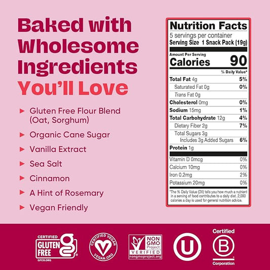 Gluten Free Partake Classic Graham Cracker Minis - Vegan - Free From the Top 9 Allergens Including Dairy, Wheat, Soy, Eggs, & Peanuts - Non GMO - Safe School & Office Snack (20 Packs, 0.67 oz)
