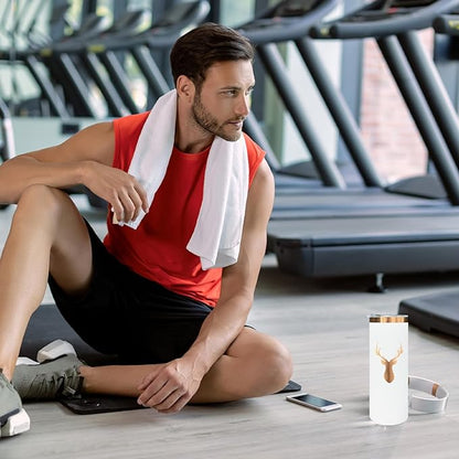 20 oz Skinny Tumblers Bulk, Stainless Steel Insulated Tumbler with Lids and Straws, Slim Double Wall Powder Coated Travel Coffee Mugs, Reusable Cup for Hot and Cold Drinks (White,1 pack)