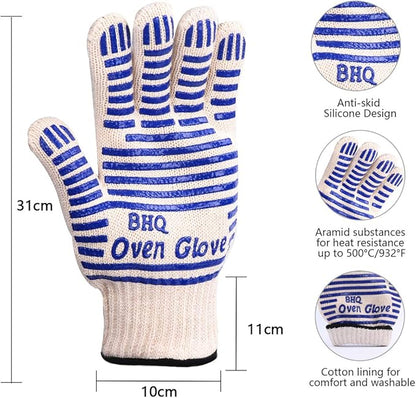 CZSYZCZS Extreme Heat Resistant Oven Gloves - 932F - Cooking Gloves for BBQ, Grilling, Baking,Cutting, Smoker Fireplace