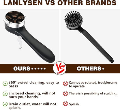Espresso Coffee Machine Cleaning Brush, 360° Cleaning Push-Up Coffee Maker Brush, Espresso Machine Brush Coffee Cleaning Tool for 2ears 58mm E61, Flair 58, ECM, Rocket, Sanremo, Synesso, Slayer, VBM