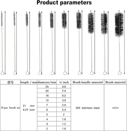 Coffee Machine Cleaning Brush - 15 PCS Straw Brush,Long Handle Bottle Brush, Flexible Scrub Brush for Water Bottles, Glasswares, Mugs,Coffee Pots, Cups,Water Bottles,Bent Pipe