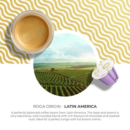 Piu Bello Coffee Pods - Nespresso Machine (Original) Compatible Capsules Pack - Rich & Balanced Taste - Strong Italian Espresso Flavored - Kosher Certified (120 Count Single Flavor) (Roga)