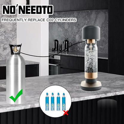 CO2 Tank CO2 Cylinder Quick Connect Adapter Hose with 3500psi Pressure Gauge, CGA320 to TR21-4, Compatible with Fizzi/Onetouch/Jet/AQUA FIZZ Blue Cylinder Soda Water Machine (36in)