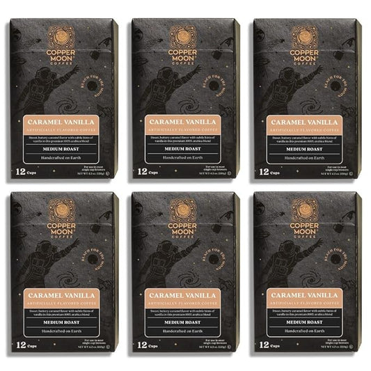 Copper Moon Single Serve Coffee Pods for Keurig K-Cup Brewers, Caramel Vanilla Blend, Medium Roast, 72 Count