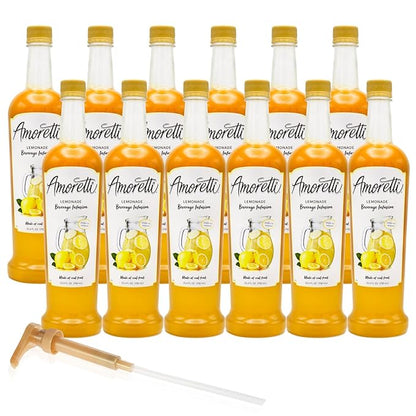 Amoretti - Lemonade Beverage Infusion - Drink Mix & Water Enhancer with Pump for Flavoring Cocktails, Waters, Teas, and other Beverages, Preservative Free