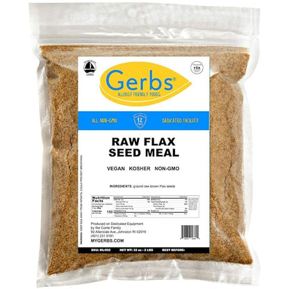 GERBS Flax Seed Meal 2 LBS. Premium Grade | Freshly Harvested & Packaged in Resealable Bulk Bag | Non-GMO, Keto & Paleo Cleared | Improves digestion & Relieves constipation | Gluten Peanut Free
