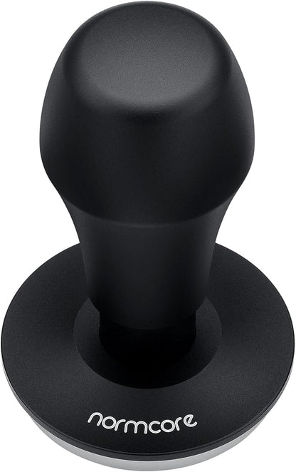 Normcore 57mm Coffee Tamper V4.1 with Click Sound Feedback, Spring Loaded Tamper With Stainless Steel Flat Base, Compatible with Lelit Anna Portafilter, Black