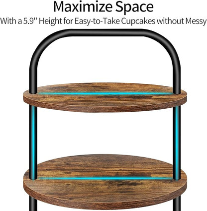 Cupcake Stand, Wooden Cupcake Stand for 100 Cupcakes 3 Tier Large Dessert Table Display Set Cupcake Tower Tiered Tray Stand Serving Tray for Party Supplies Vendor Display Farmhouse Decor