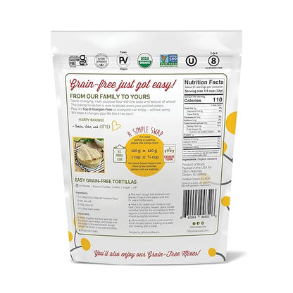 Otto's Naturals Organic Multi-Purpose Cassava Flour, Gluten-Free, Grain, Nut and Gum-Free, 1-to-1 Wheat Alternative, Paleo, AIP, 1.5 lb