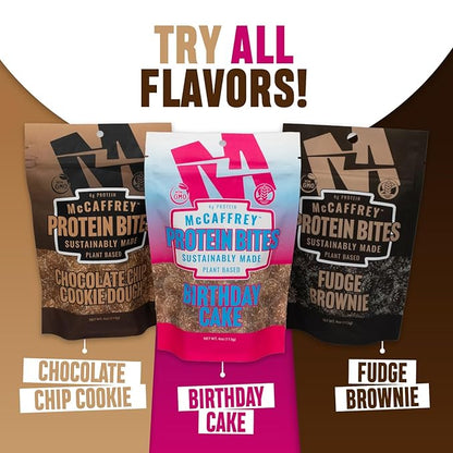 McCaffrey Protein Bites – Cookie Dough Flavor – 6 Multi-Serving 4oz Bags – 4g of Protein per Serving – Gluten-Free, Vegan, High Fiber Energy Snack for Active Families