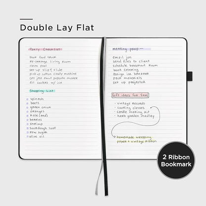 &And Per Se Lined Journal Notebook (5 Packs), 160 Pages, A5 5.7 x 8 inches College Ruled Thick Paper Notebook Journals for Writing, Hardcover Notebooks for Women Men Office School (Black)