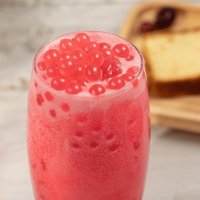 Tea Zone [7 Pounds] Raspberry Popping Pearls for Boba Tea Beverages, Sweets, Ice Cream Topping | B2063
