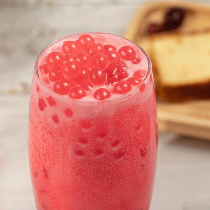Tea Zone [7 Pounds] Raspberry Popping Pearls for Boba Tea Beverages, Sweets, Ice Cream Topping | B2063