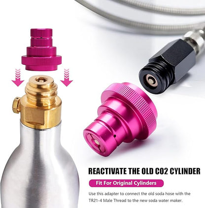 CO2 Cylinder Quick Connect Adapter for Soda Maker, CO2 Cylinder for TR21-4 Male Thread Compatible with Terra DUO Art Gaia Machines
